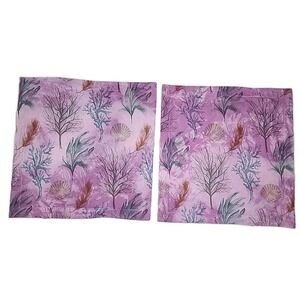 2/Pottery Barn DEL MAR Percale Coastal/Coral EURO SHAMS Custom Tie Dye PURPLE!!!